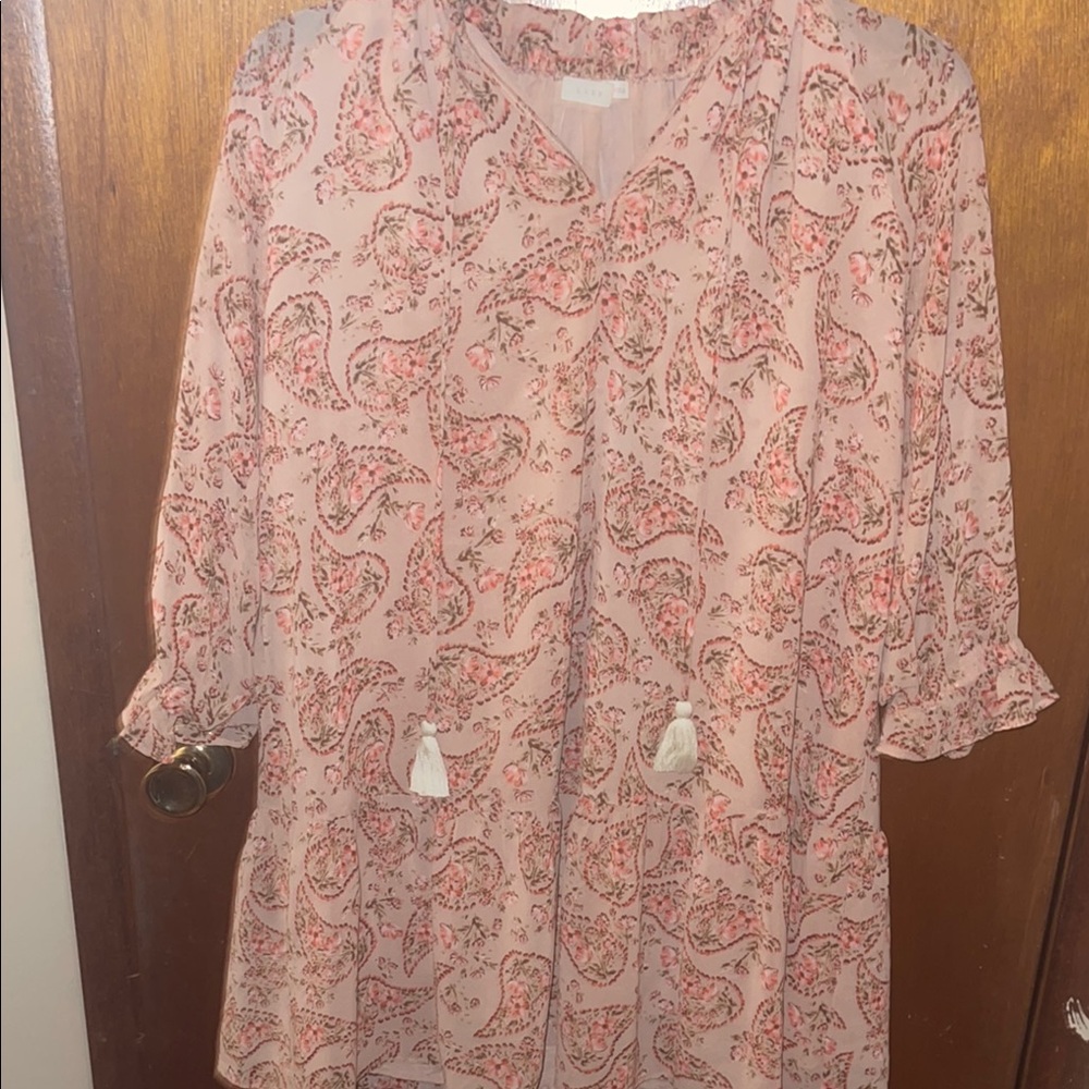 Lush Floral Blouse in Pink and Peach
